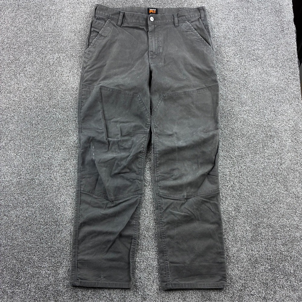 Timberland PRO Pants Mens 36x32 Gray Canvas Double Knee Utility Workwear